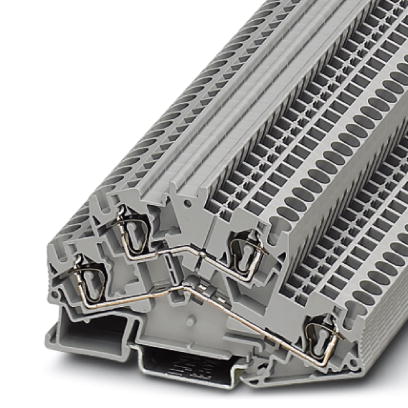 Phoenix Contact Multi-Level - Desk Design Terminal Block; STTBS 4; 30A; 600V; 2-Level; #28 - #10; Spring-Cage Connection; Gray